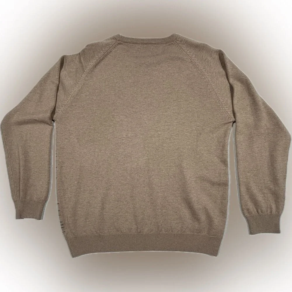 Cashmere Purely Merino XL Men's Pull Over Tan Sweater OfficeWear Casual